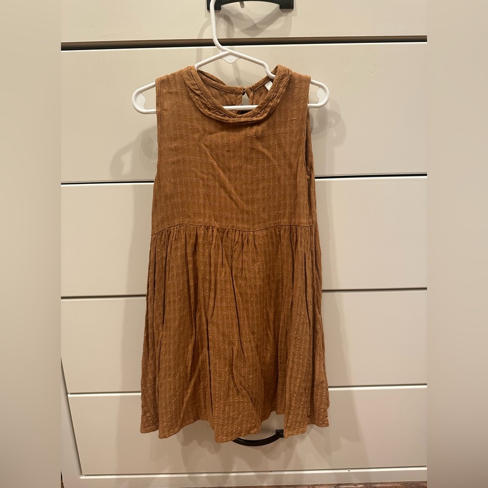 Rylee + Cru Brown Sleeveless Kids Dress. Size 6/7. EUC